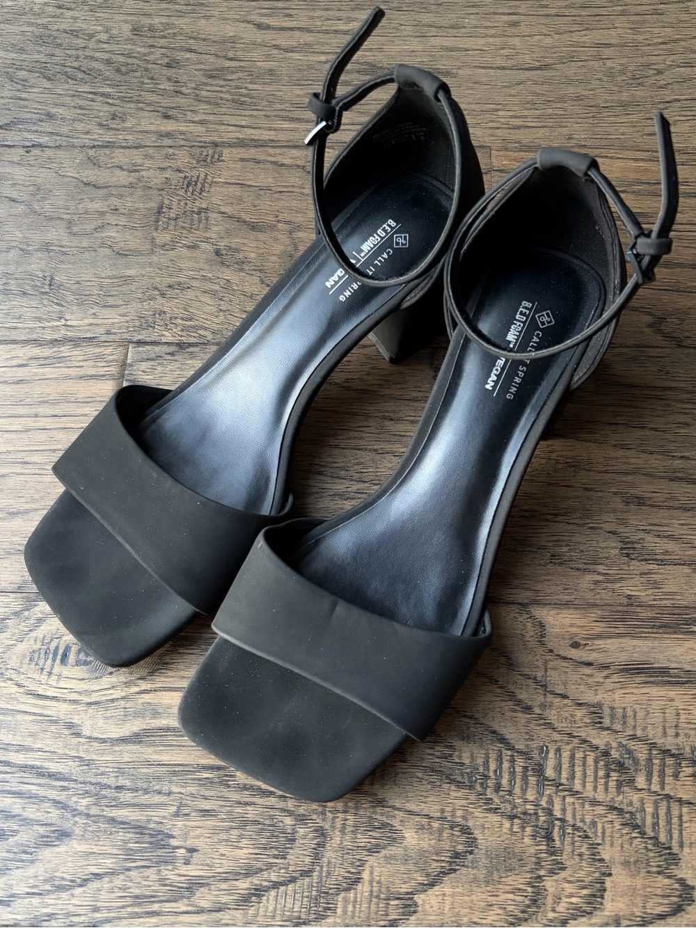 Call it Spring Black Ankle-Strap Block Heel Sandals Size 8.5